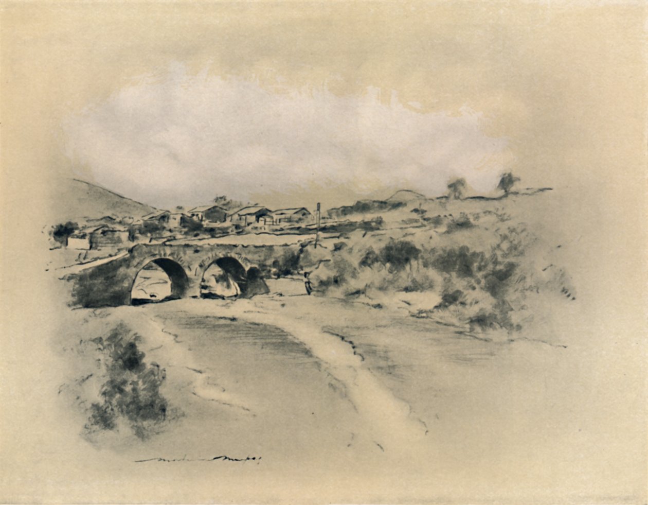 "Meksikolainen kylä", 1903 tekijältä Mortimer L Menpes