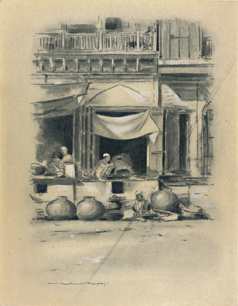 Basaari Delhissä, 1903 tekijältä Mortimer L Menpes