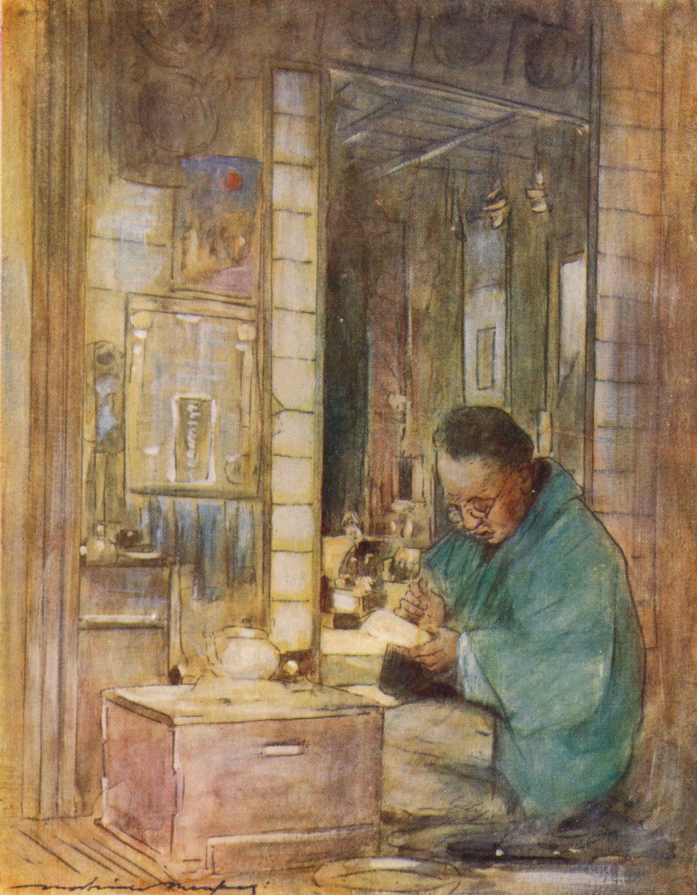 "Making Up Accounts", c1887, 1901 tekijältä Mortimer L Menpes