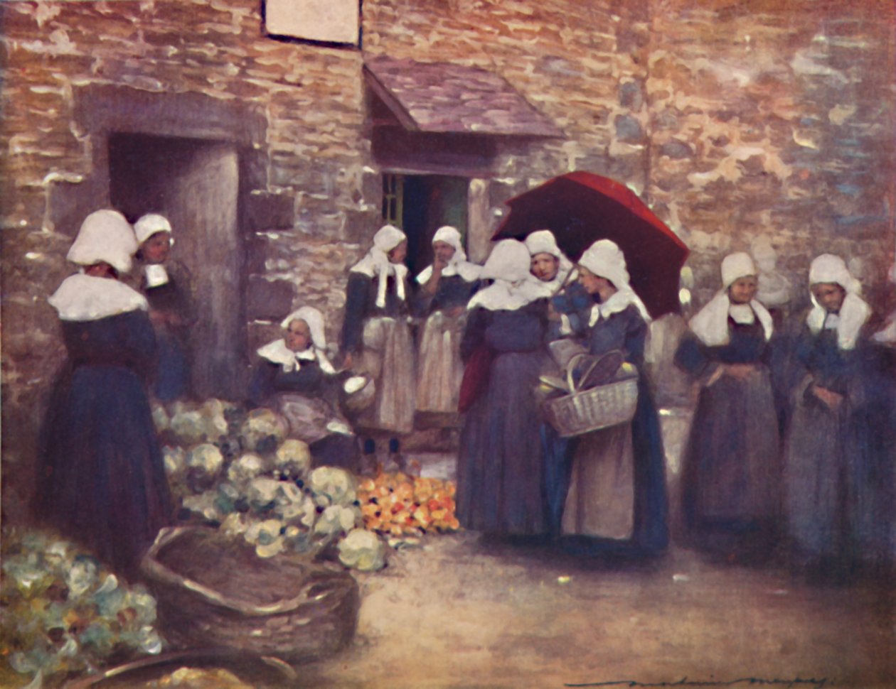 "Vihannesmarkkinat", 1903 tekijältä Mortimer L Menpes