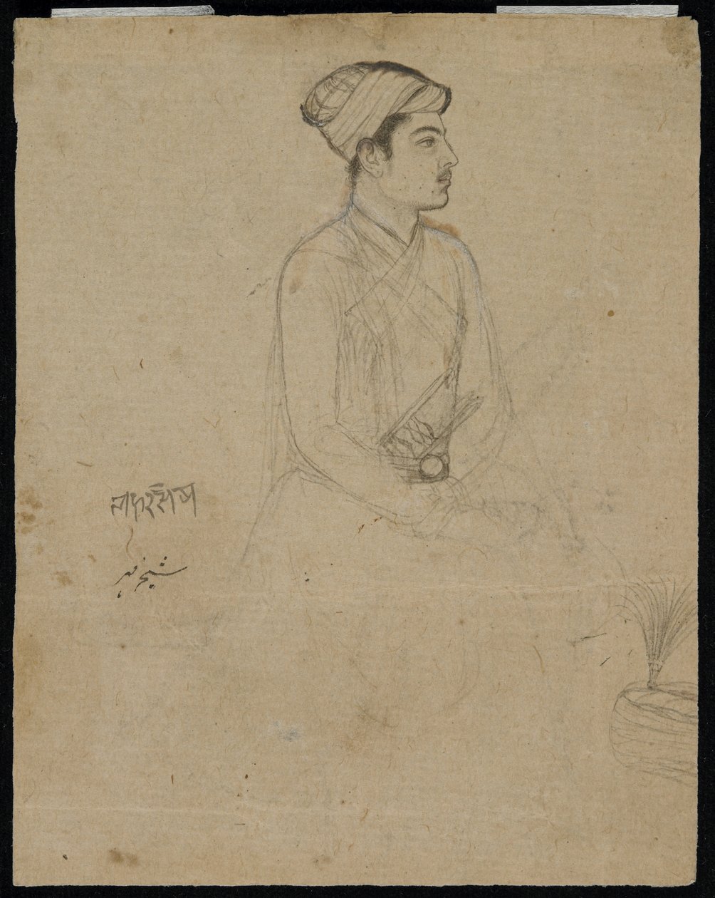 Istuva aatelismies, 1600-luvun puoliväli tekijältä Mughal School
