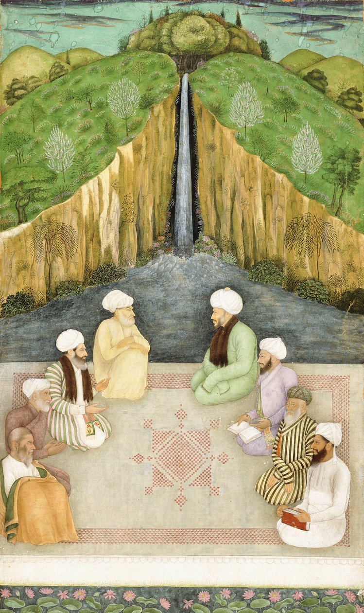 Sages in Religious Discussion, n. 1680 tekijältä Mughal School