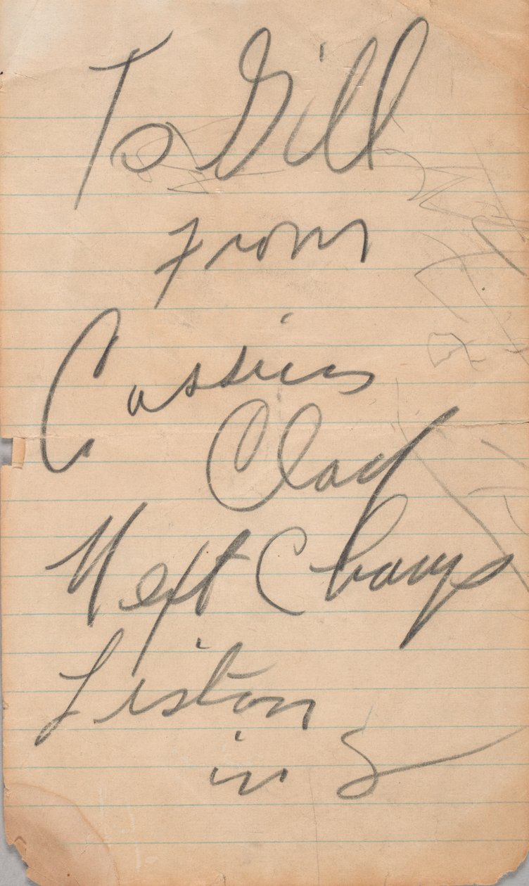 Cassius Clayn kirjoittama nimikirjoitus, 1963. tekijältä Muhammad Ali