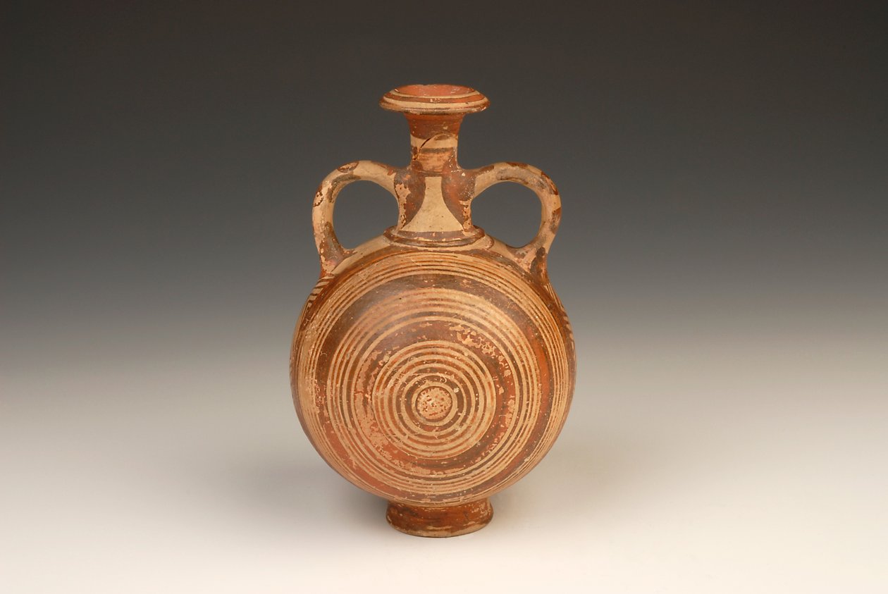 Aryballos Pilgrim Flask 1400-1370 eKr. terrakotta tekijältä Mycenaean