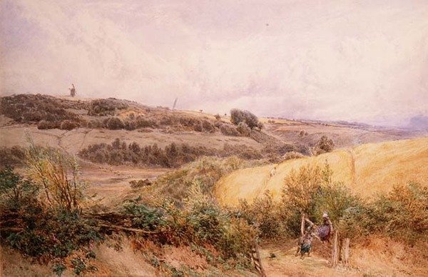 Kesämaisema lähellä Haslemerea, Surrey tekijältä Myles Birket Foster