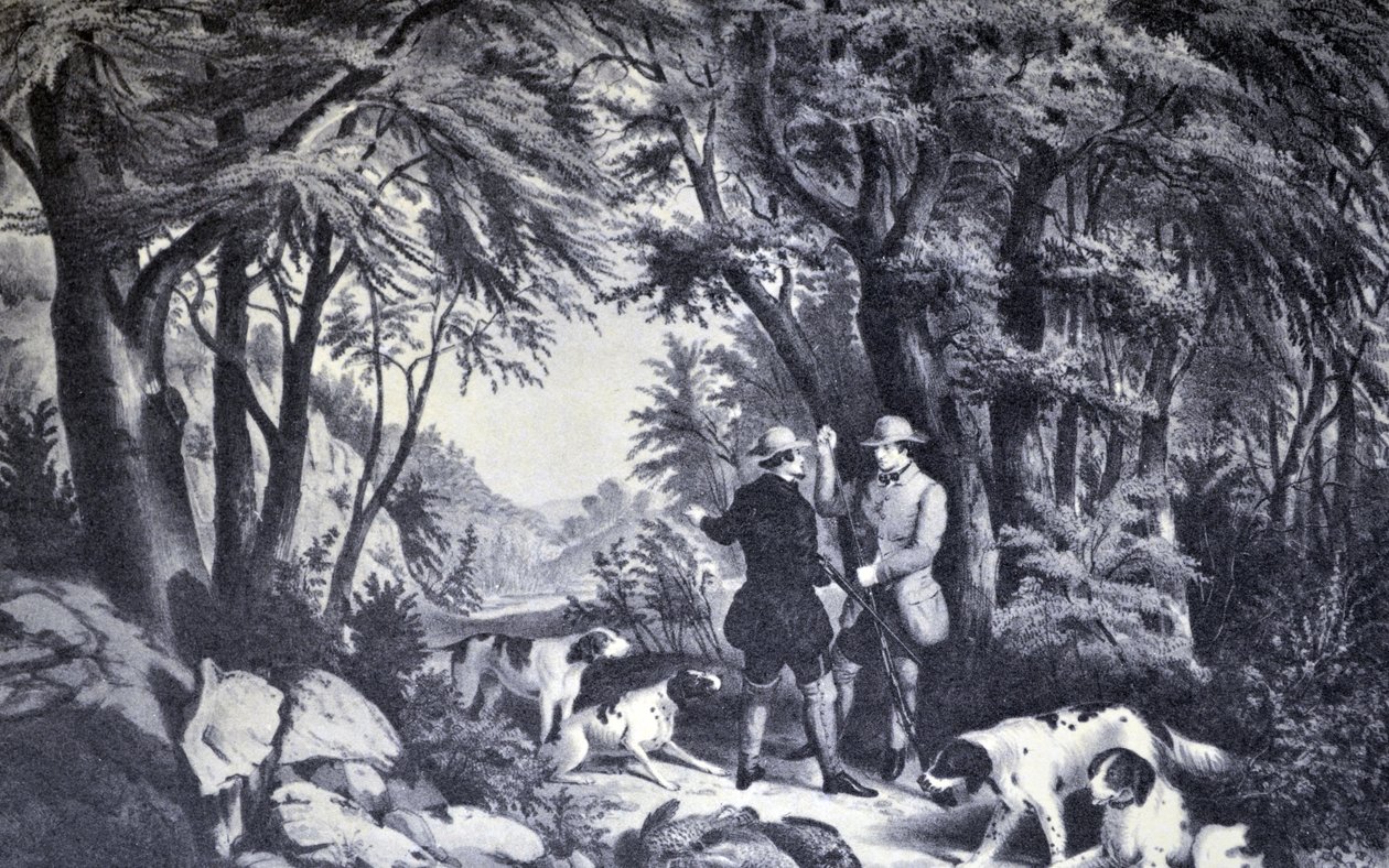 Currier & Ives Illustration 19th Century. Partridge Shooting tekijältä N. and Ives, J.M. Currier