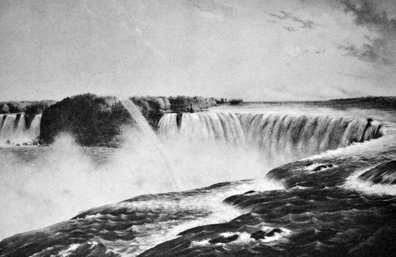 Currier & Ives Illustration 19th Century. Niagaran putoukset Kanadan puolelta. tekijältä N. and Ives, J.M. Currier
