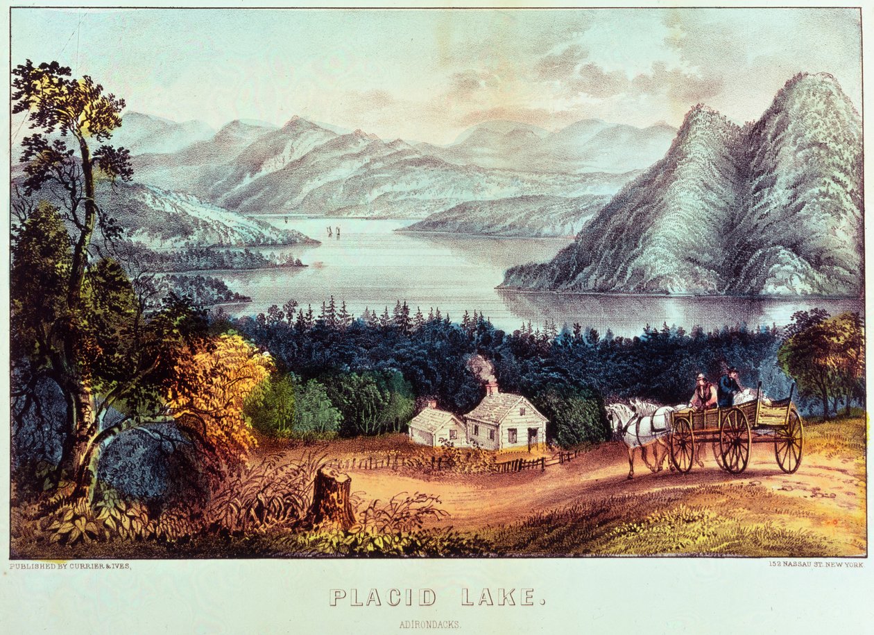 Placid Lake, Adirondacks tekijältä N. and Ives, J.M. Currier