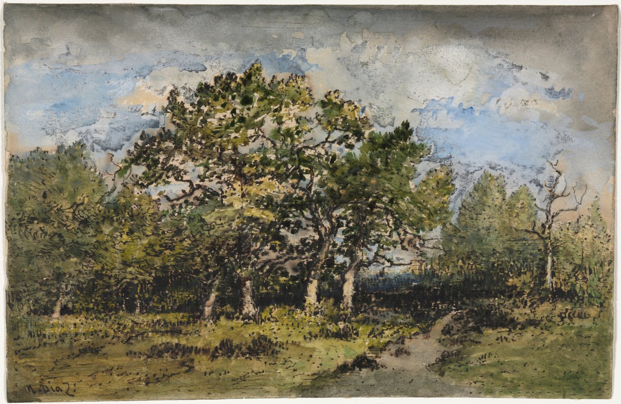 Maisema, c. 1860. tekijältä Narcisse Diaz de la Pena