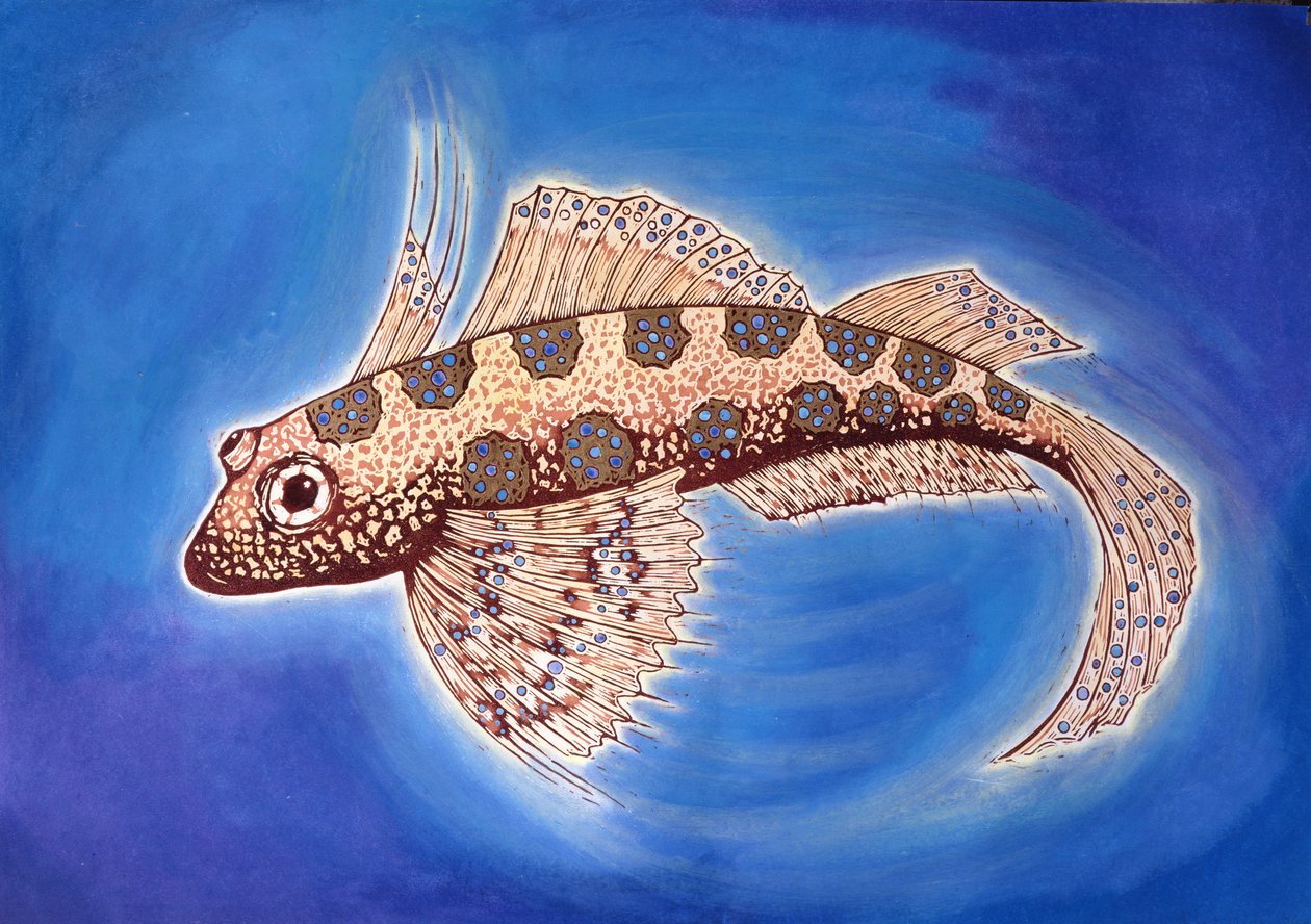 Dragonet Fish, 1999 (puupiirros ja sekatekniikka) tekijältä Nat Morley