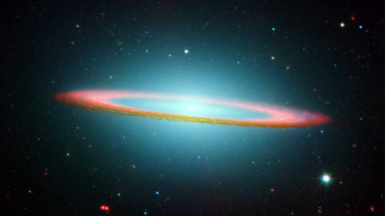 Osa Sombrero Galaxysta infrapunassa kelluva rengas. Kiitos NASA. Tiede Tähtitiede tekijältä National Aeronautics and Space Administration National Aeronautics and Space Administration