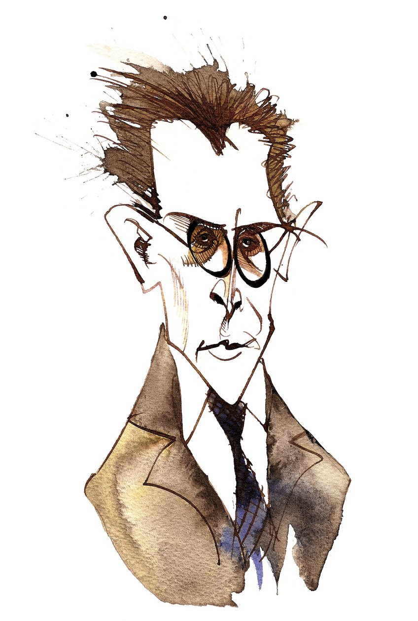 Anton von Webern, itävaltalainen säveltäjä (1883-1945); karikatyyri tekijältä Neale Osborne