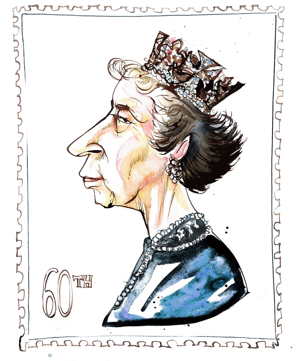 Elizabeth Windsor - karikatyyri tekijältä Neale Osborne