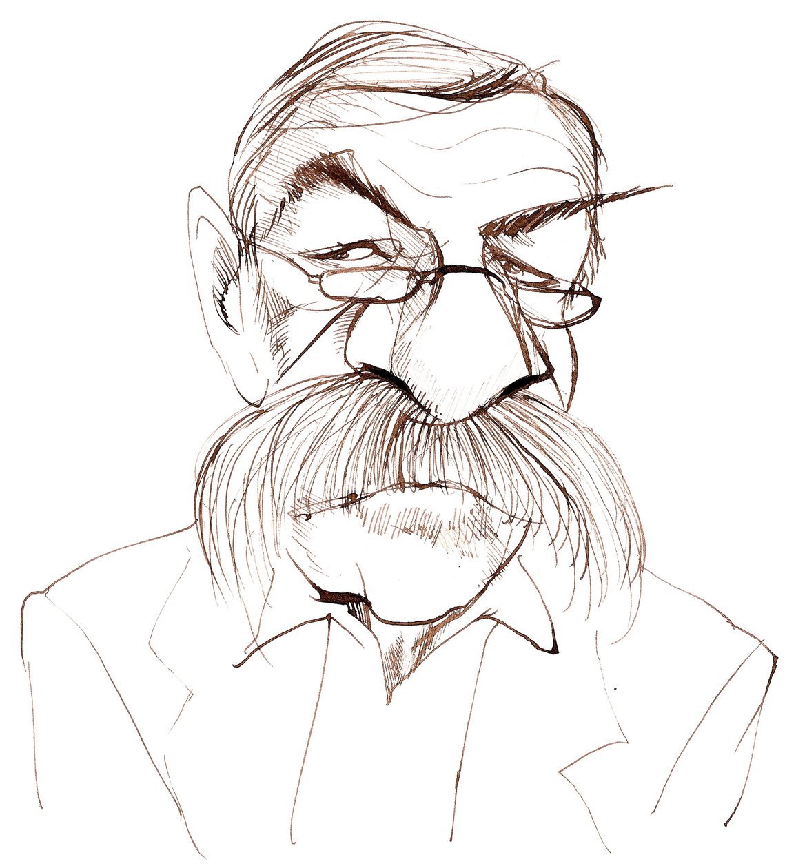 Günter Grass, saksalainen kirjailija, runoilija, näytelmäkirjailija ja taiteilija; karikatyyri. tekijältä Neale Osborne