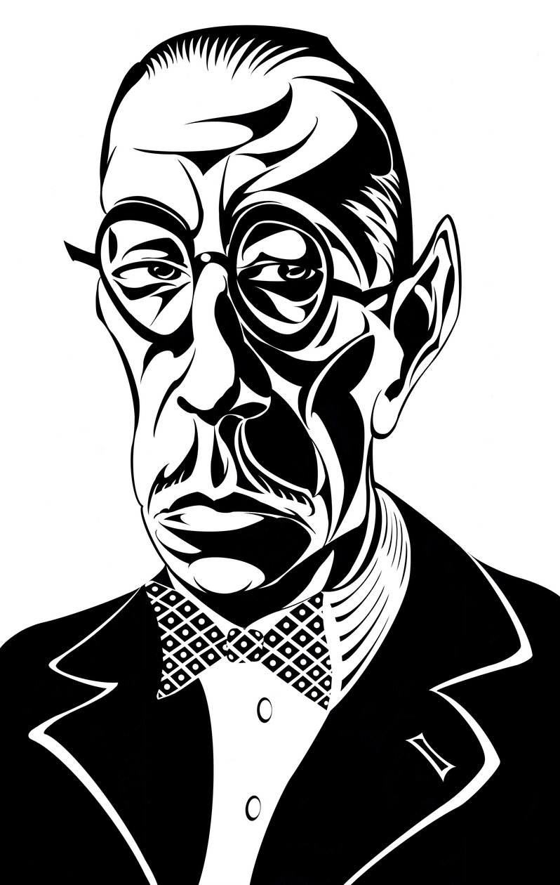 Igor Stravinsky - karikatyyri venäläisestä säveltäjästä 17.6.1882 - 6.4.1971 tekijältä Neale Osborne