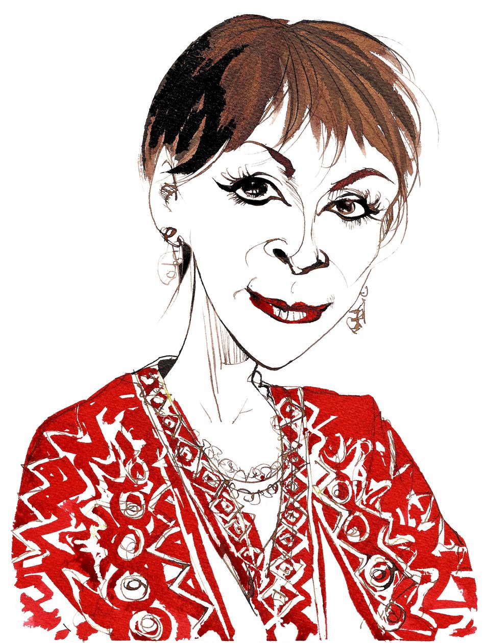 Isabel Allende, chileläis-amerikkalainen magic-realistinen kirjailija, joka tunnetaan parhaiten romaaneistaan The House of the Spirits (1982) ja City of the Beasts (2002); karikatyyri tekijältä Neale Osborne