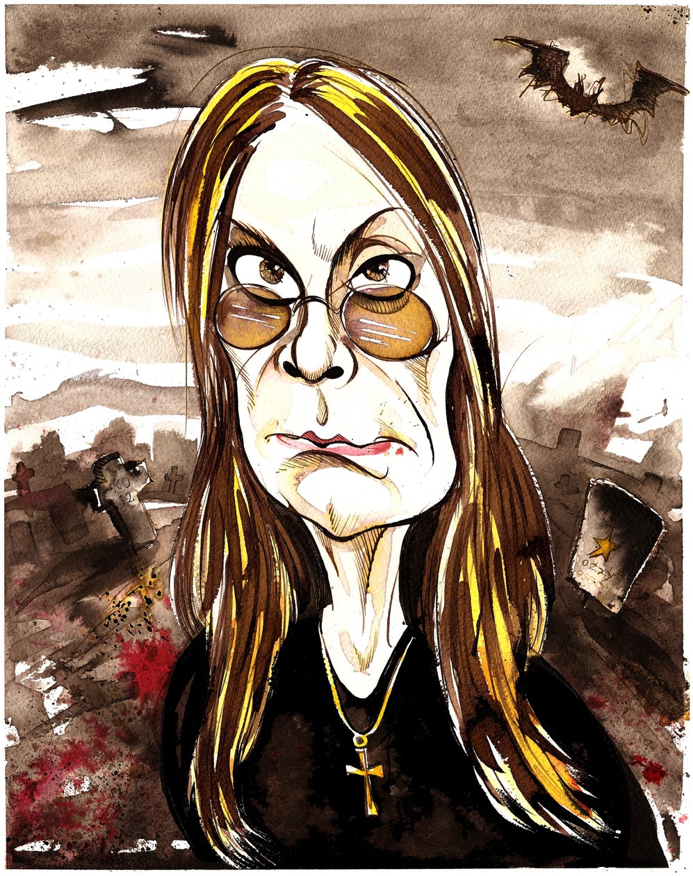 Ozzy Osbourne - värillinen karikatyyri tekijältä Neale Osborne