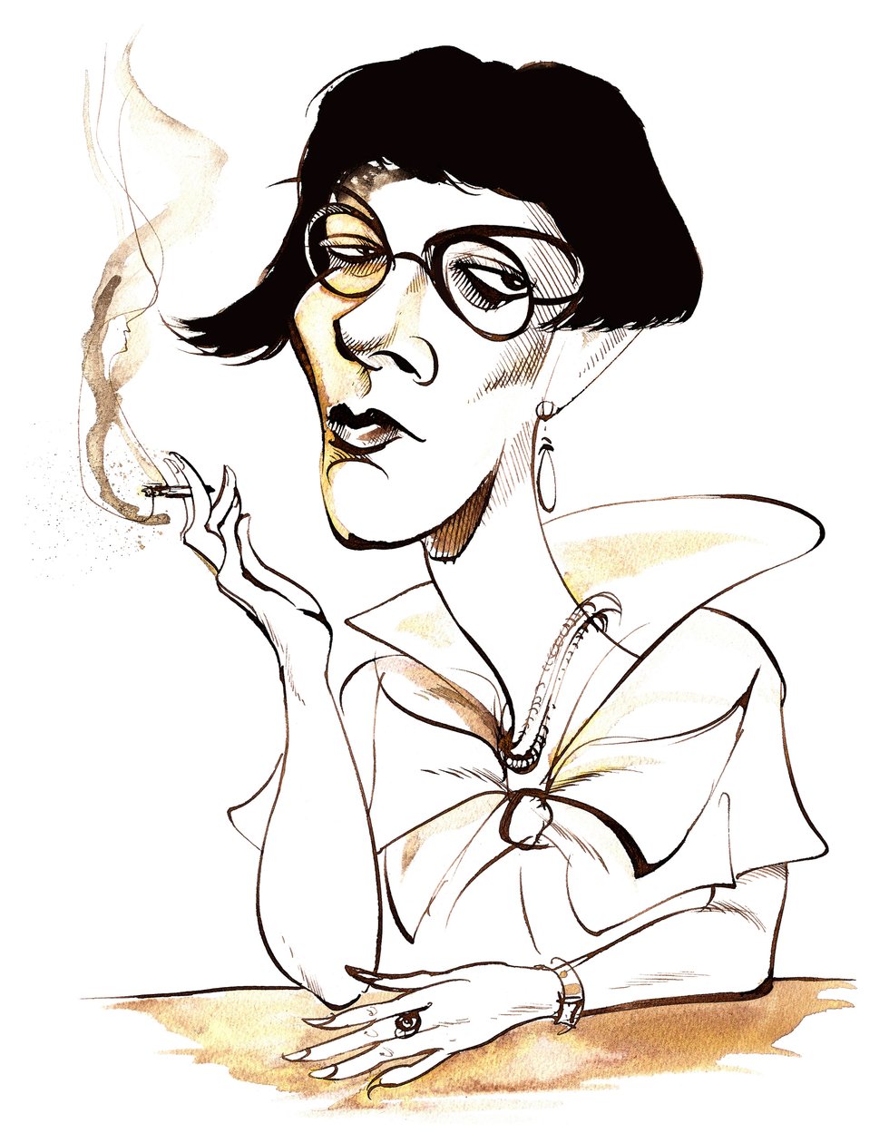 Sylvia Townsend Warner - pilakuva pitelee savuketta tekijältä Neale Osborne