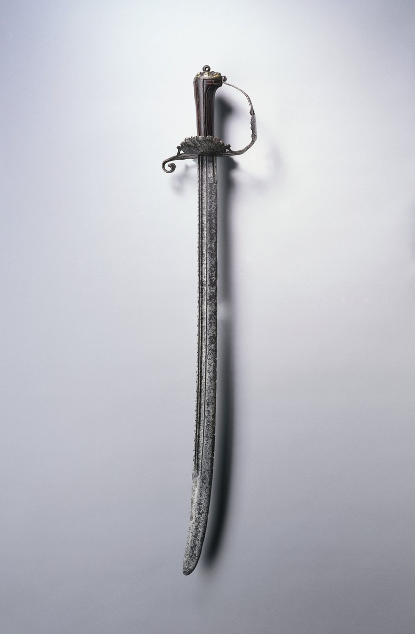 Metsästysmiekka, n. 1700 (teräs, puu ja messinki) tekijältä Netherlandish School