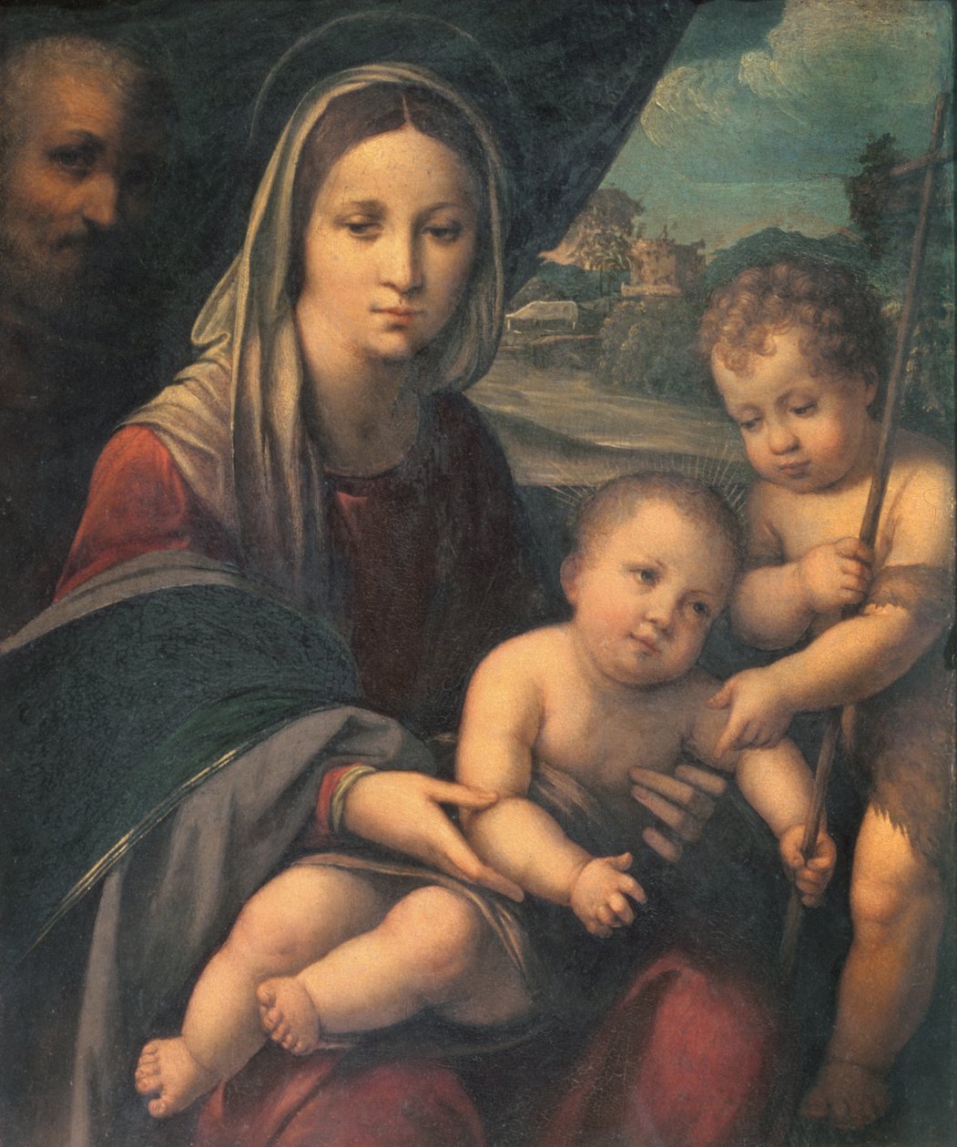 Madonna ja lapsi nuoren Johannes Kastajan kanssa (paneeli) tekijältä Niccolò Pisano