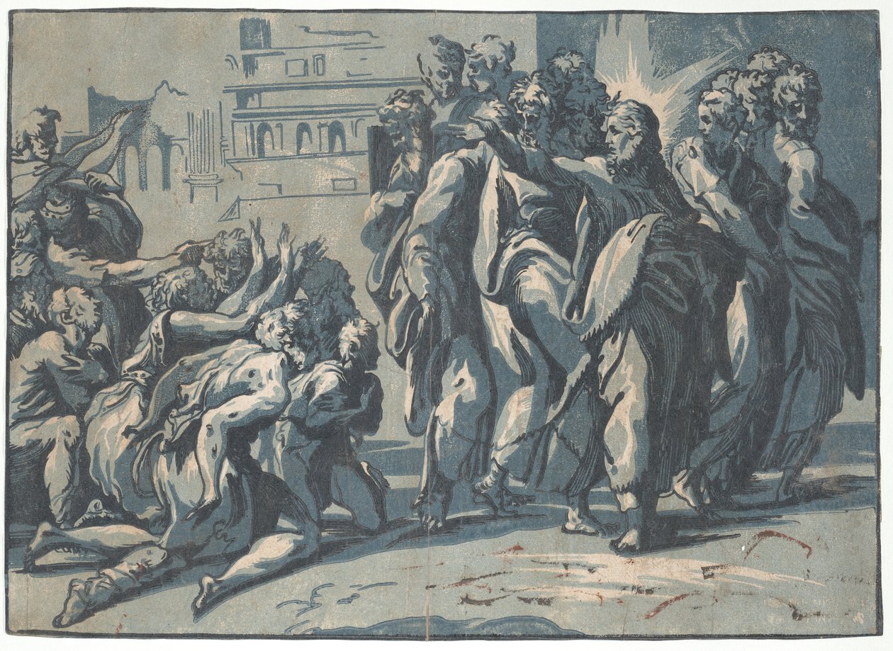 Kristus parantaa spitaalisia, 1540-50, 1540-50. tekijältä Niccolo Vicentino
