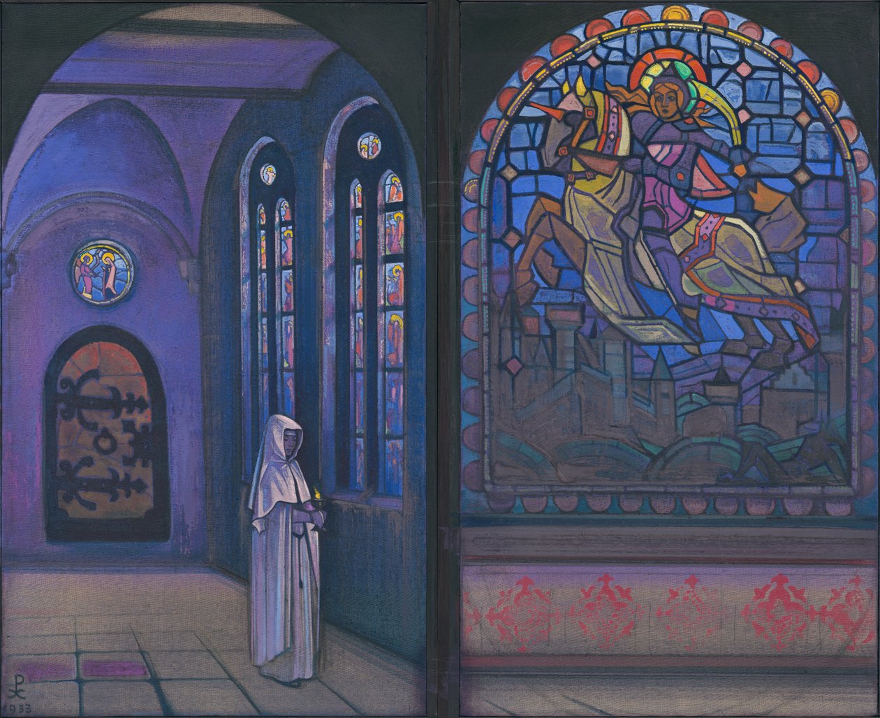 Kunnia sankarille, diptyykki, 1933 tekijältä Nicholas Roerich