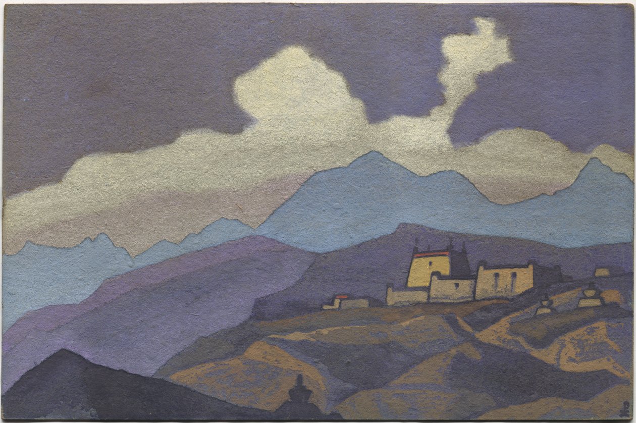 Luostari Tsangin maakunnassa, Tiibetissä, 1936 tekijältä Nicholas Roerich
