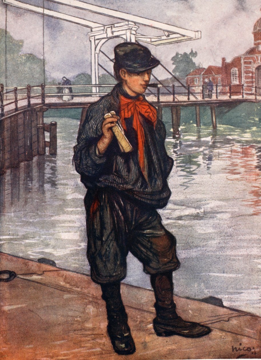 Amsterdam Street: Poika läppäreillä, 1904 tekijältä Nico Jungman