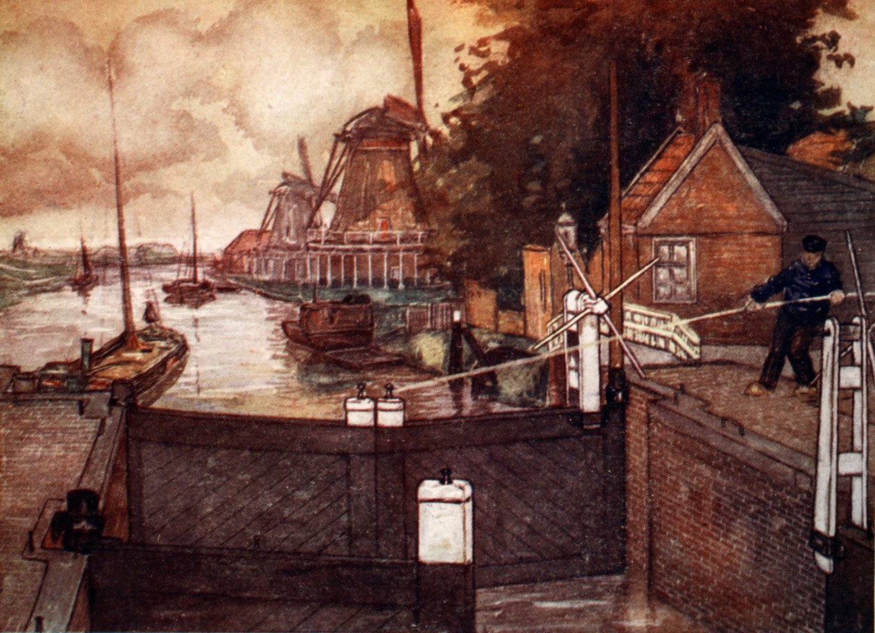 Noordervaldeursluis, Zaandam, 1904 tekijältä Nico Jungman