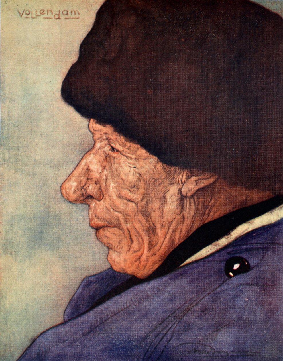 Miehen pää, Volendam, 1904 tekijältä Nico Jungman