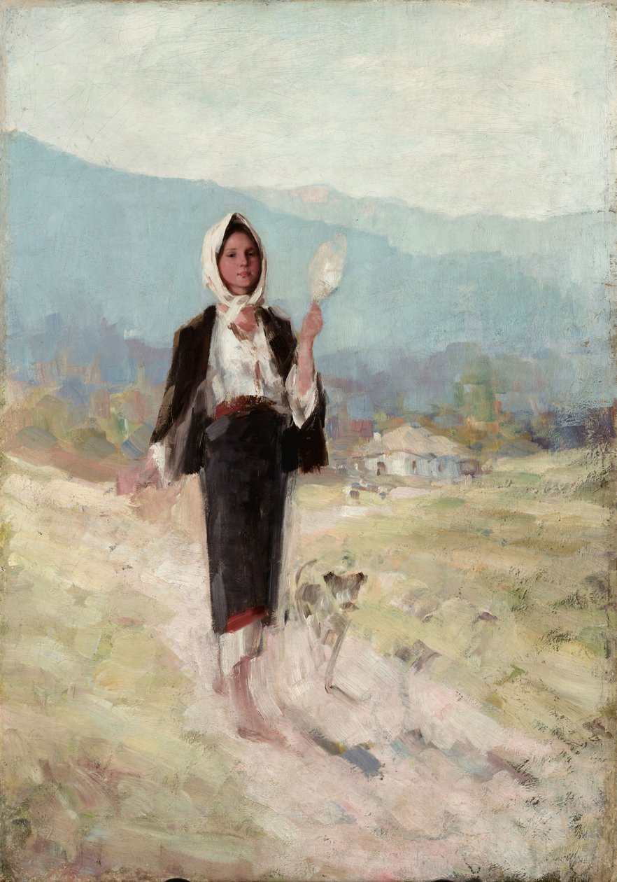 Bäuerin mit Spindel tekijältä Nicolae Grigorescu
