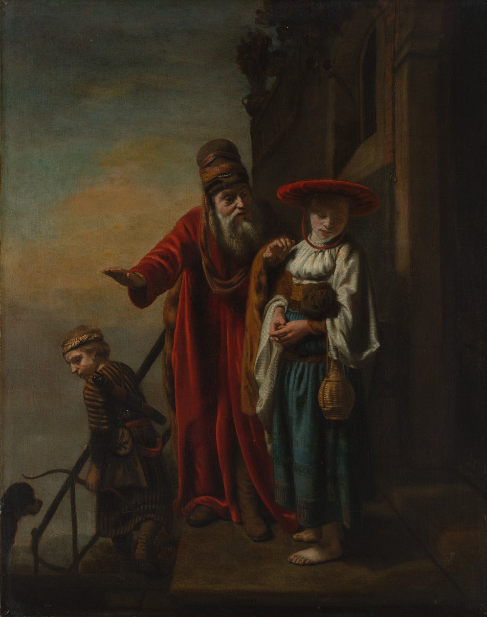 Abraham erottaa Hagarin ja Ismaelin, 1653. tekijältä Nicolaes Maes