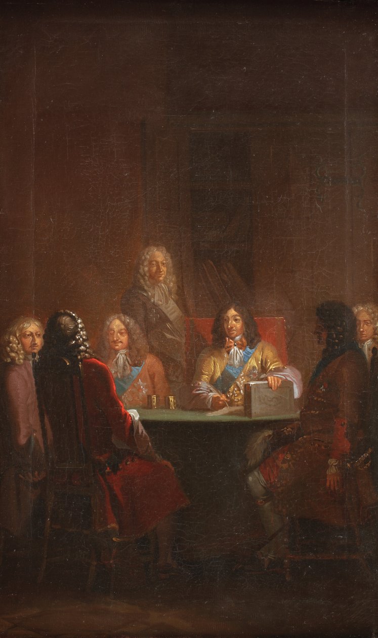 Christian V esittelee Tanskan lain 1683 tekijältä Nicolai Abildgaard