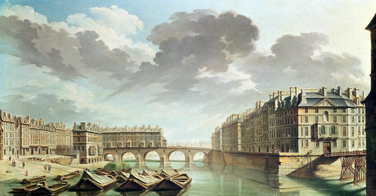 Ile Saint-Louis ja Pont Marie vuonna 1757 tekijältä Nicolas Raguenet