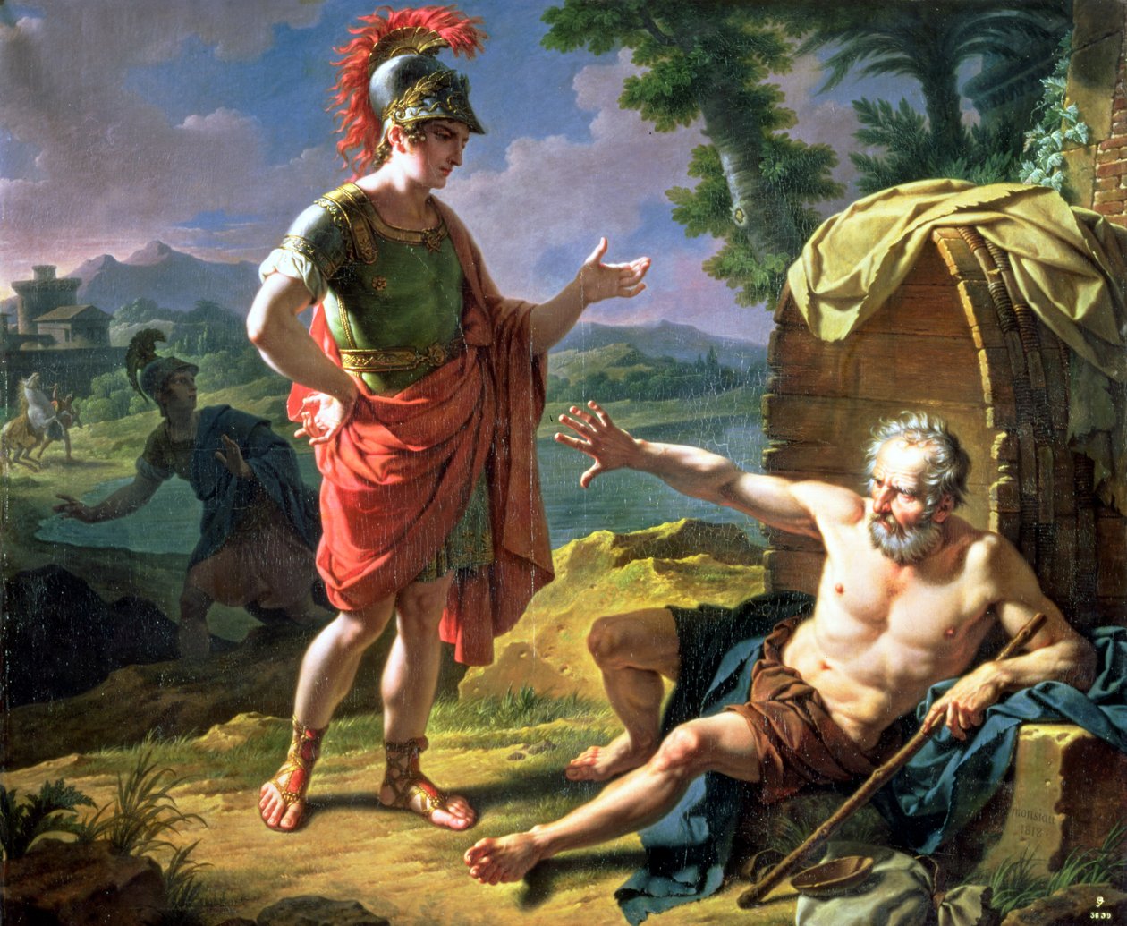 Aleksanteri ja Diogenes, 1818 tekijältä Nicolas Andre Monsiau