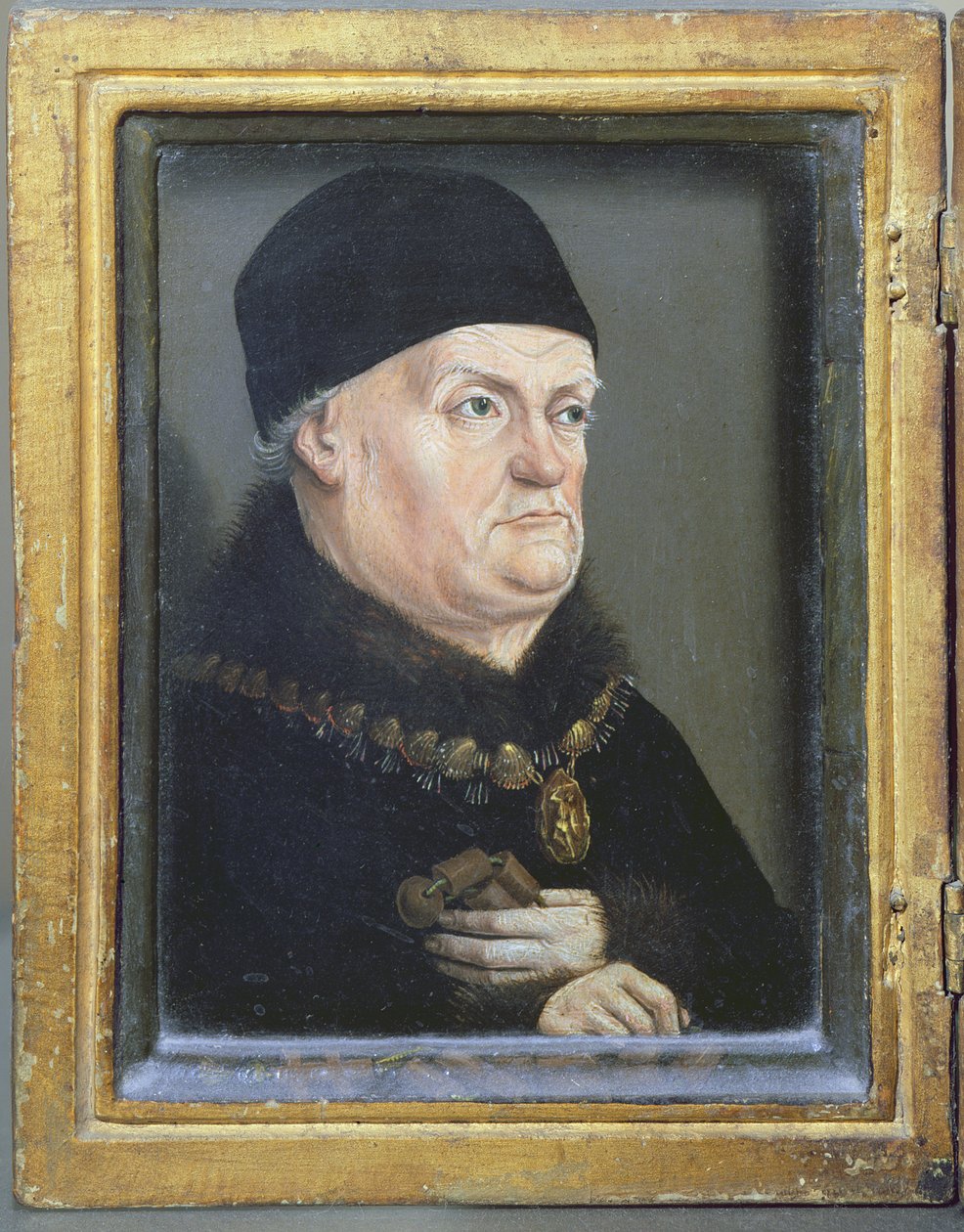 Matheronin diptyykki: Anjoun herttuan ja hänen vaimonsa Jeanne de Lavalin (k. 1498) muotokuva Rene I "Hyvästä" (1409-80) n. 1475 (katso myös 94914-15) tekijältä Nicolas Froment