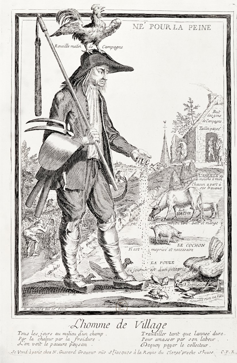 Kylän talonpoika, syntynyt kärsimään, n. 1780 (katso myös 101779) tekijältä Nicolas Guerard