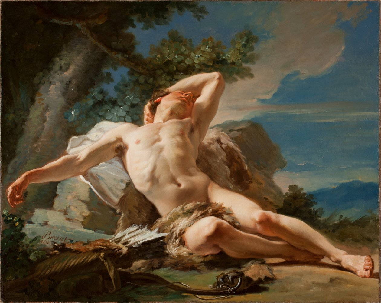 Sleeping Endymion, 1756 tekijältä Nicolas Guy Brenet