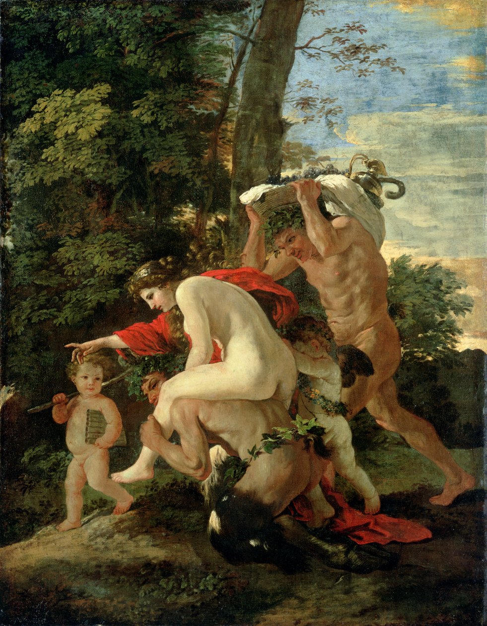 Bakkanaalinen kohtaus, ennen vuotta 1630 tekijältä Nicolas Poussin
