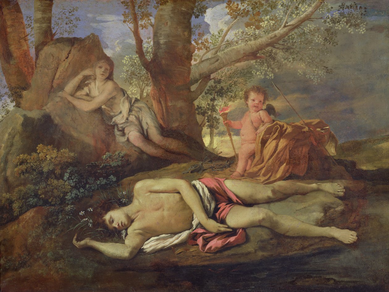 Kaiku ja Narkissos tekijältä Nicolas Poussin