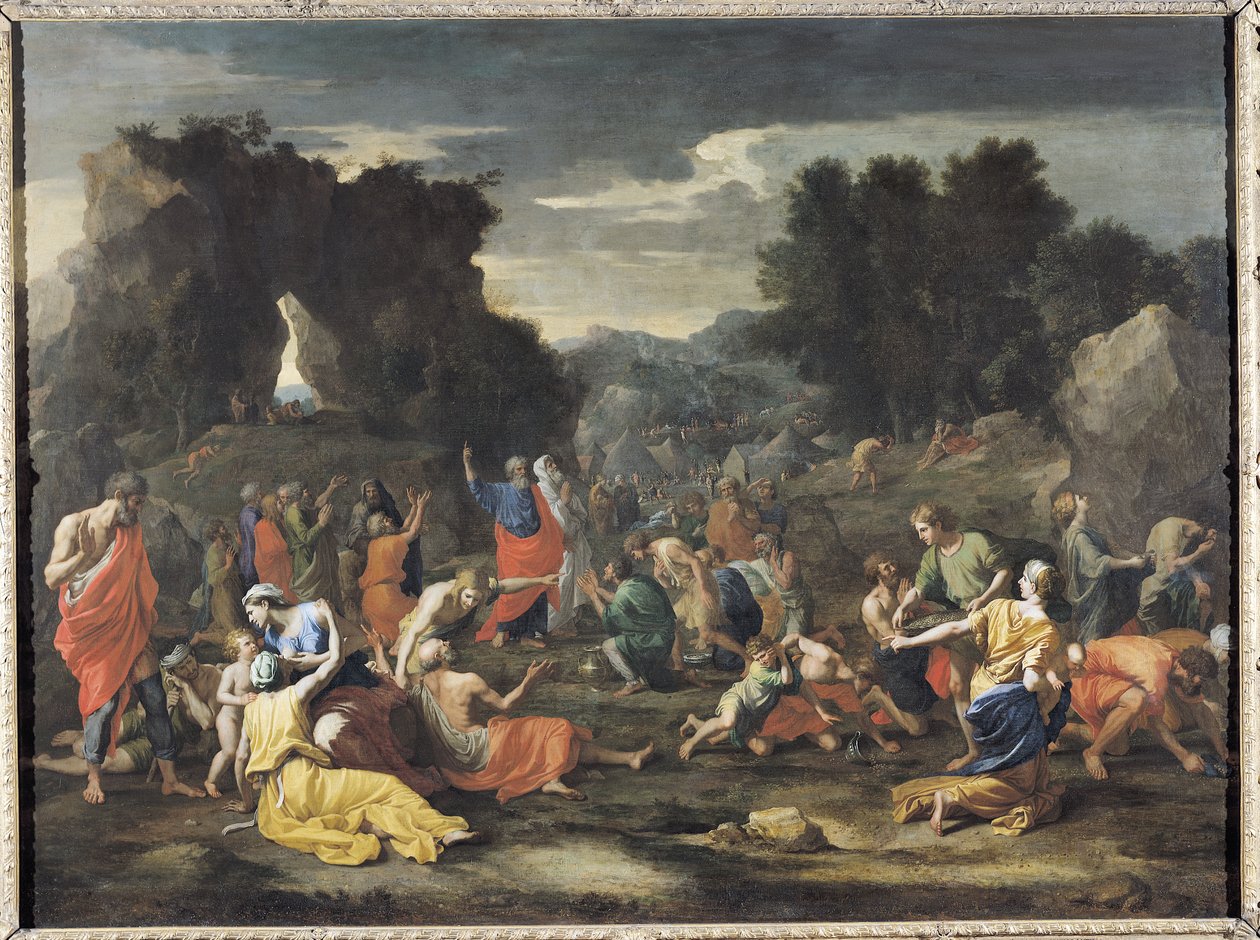 Mannan kokoontuminen, n. 1637-1639 tekijältä Nicolas Poussin