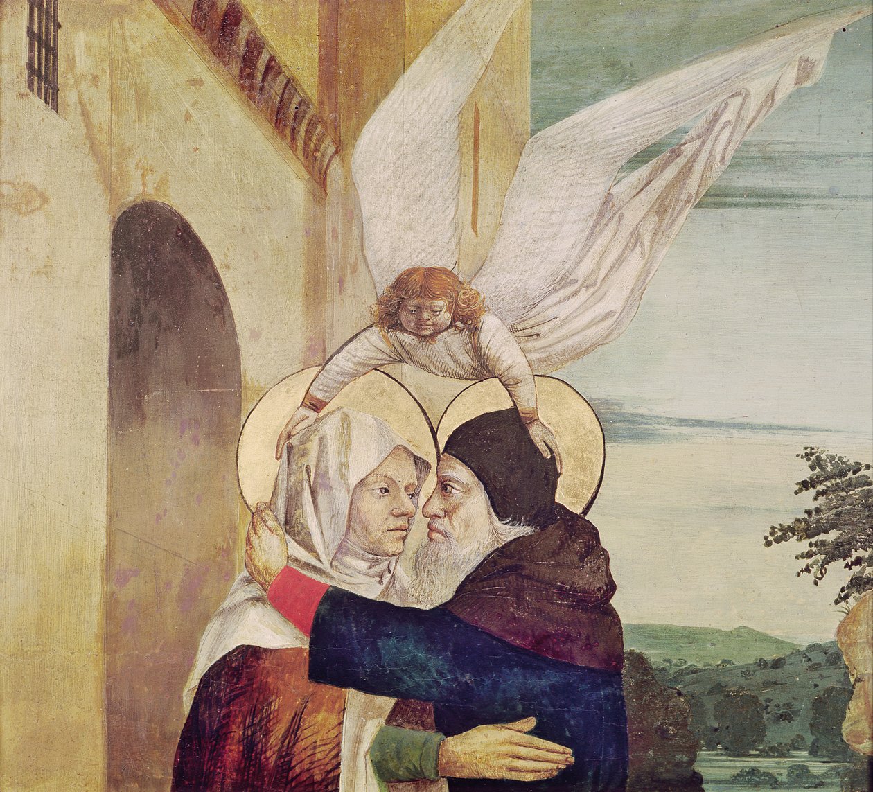 Pyhän Annan ja Pyhän Joakimin tapaaminen Golden Gatella, noin 1499. tekijältä Nicolas d