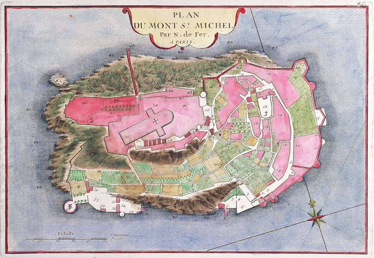 Mont Saint-Michelin suunnitelma, 1703 tekijältä Nicolas de Fer
