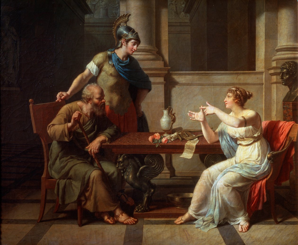 Sokrates ja Alkibiades Aspasiassa, 1801. tekijältä Nicolas Andre Monsiau
