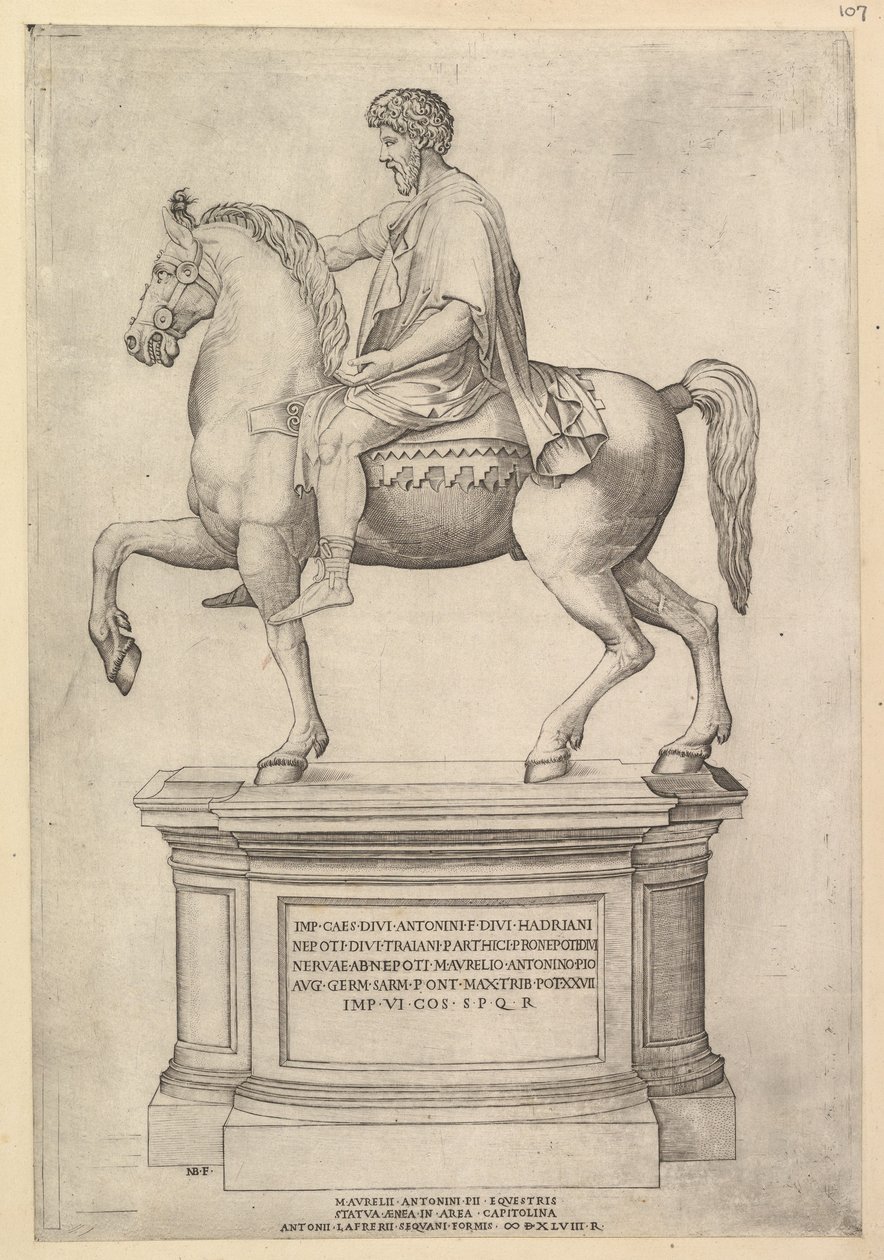 Rooman loiston peili: Marcus Aurelius, 1500-luku. tekijältä Nicolas Beatrizet