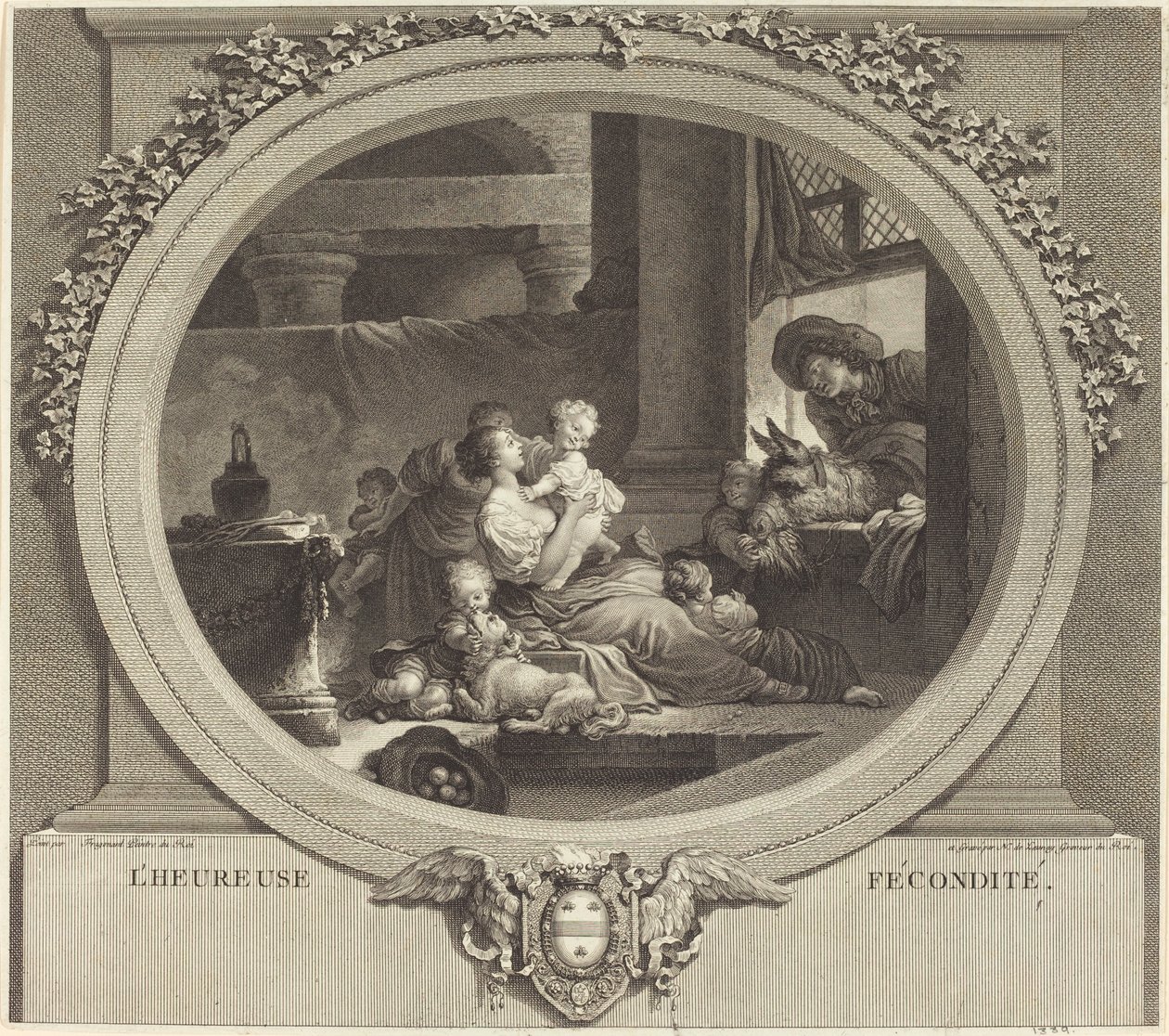 Onnellinen hedelmällisyys tekijältä Nicolas Delaunay after Jean Honoré Fragonard