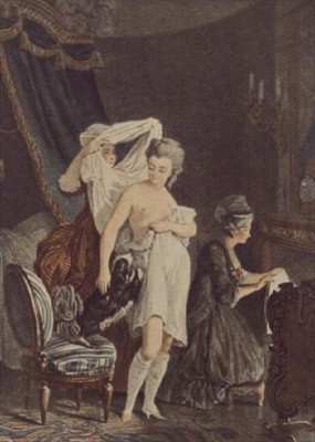 Pukeutuminen (kaiverrus) tekijältä Nicolas Francois Regnault