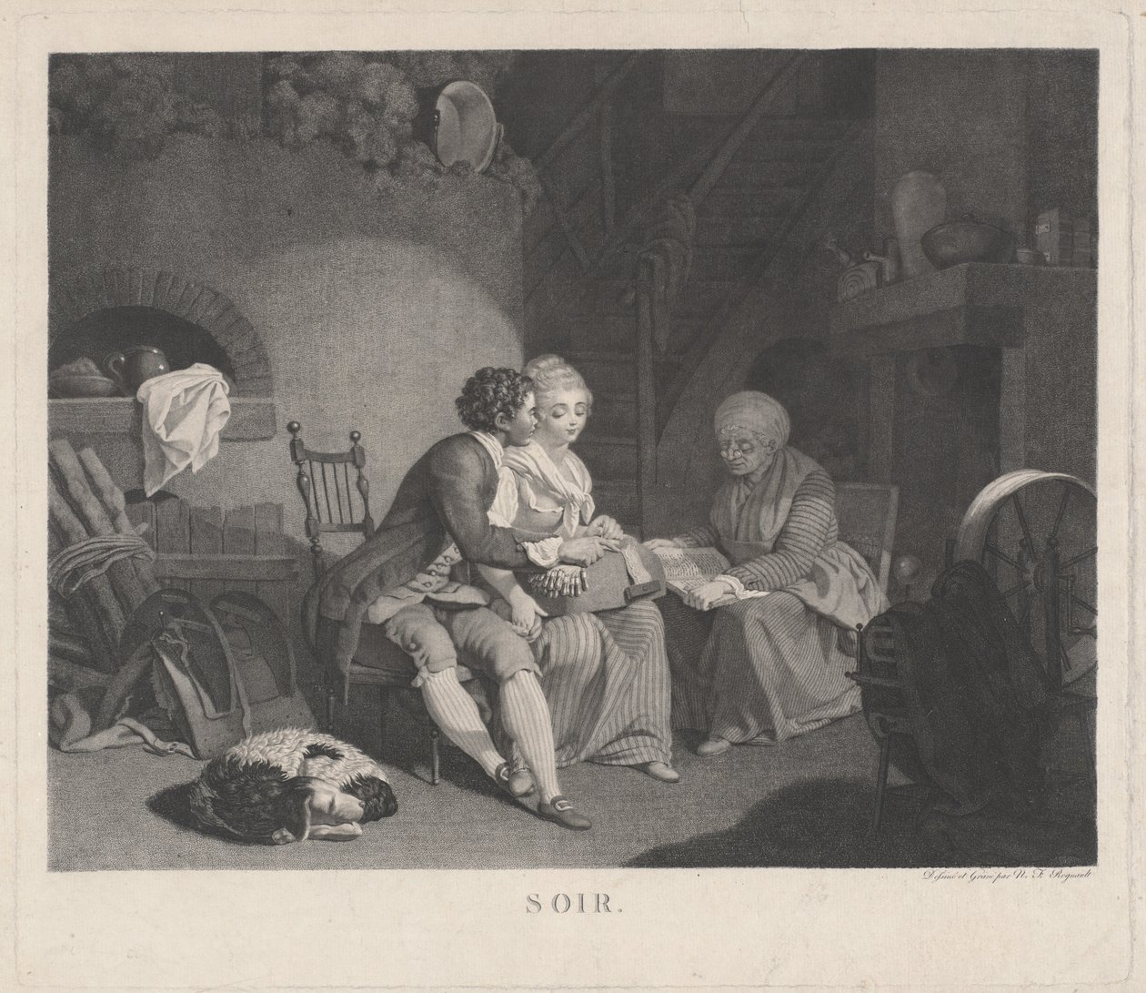 Soir Evening, 1780-luku. tekijältä Nicolas Francois Regnault