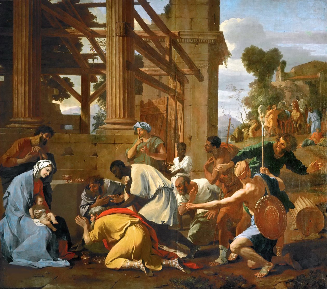 Maagien palvonta, 1633. tekijältä Nicolas Poussin