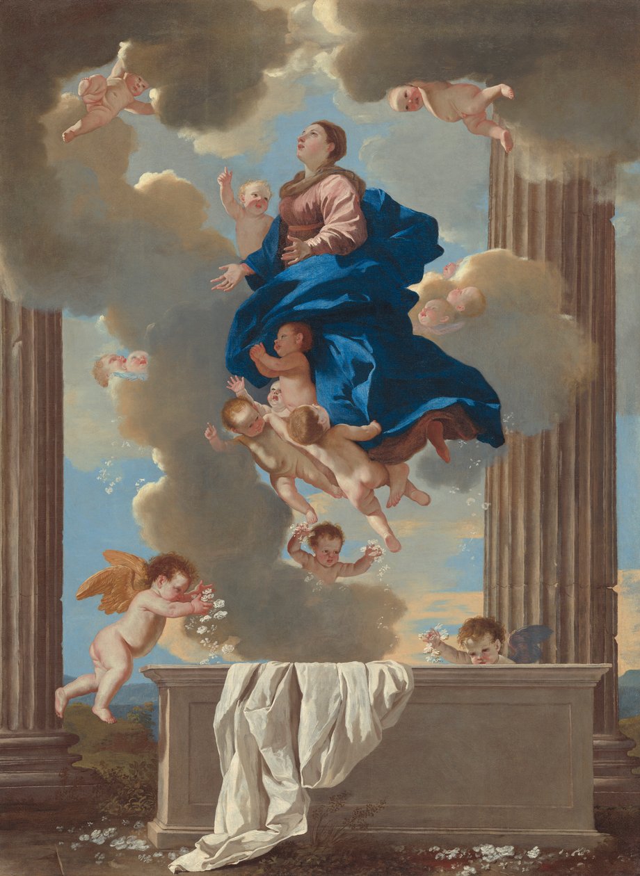 Neitsyt Marian taivaaseenastuminen, noin 1630-32. tekijältä Nicolas Poussin
